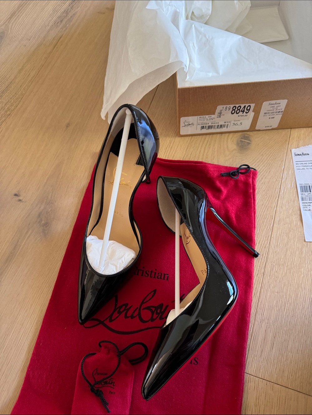 Christian Louboutin Black Patent Pointed-Toe Stiletto Heels